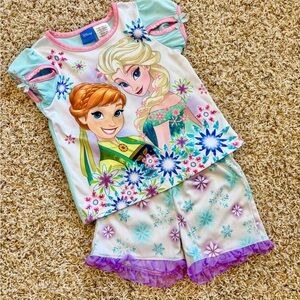 Disney Frozen Kids Pajama Set - White and Blue